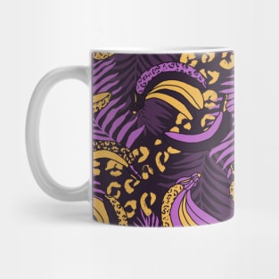 Yellow and Purple Palms and Bananas Mug